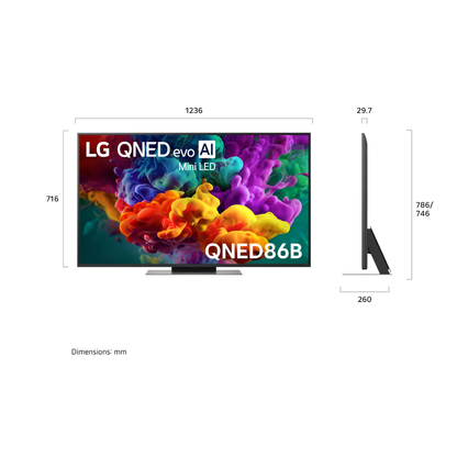 LG 55" QNED86B EVO AI MINI LED 4K SMART TV (2026)