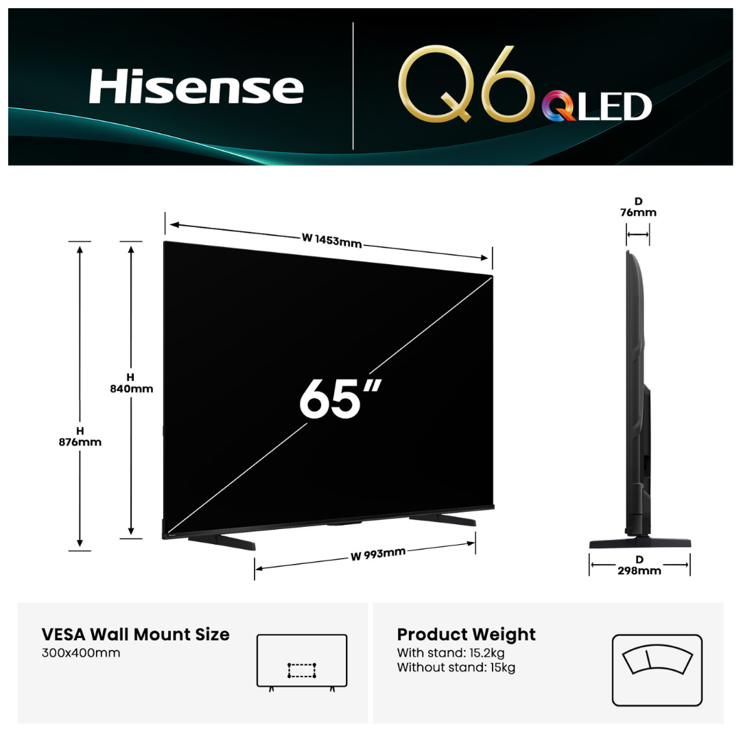 Hisense 65" Q6QAU 4K QLED Smart TV (2025)