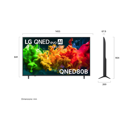 LG 65" QNED80B EVO AI MINI LED 4K SMART TV (2026)