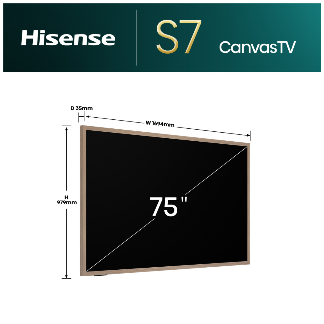 Hisense 75" S7QAU 4K QLED CANVAS TV (2025)