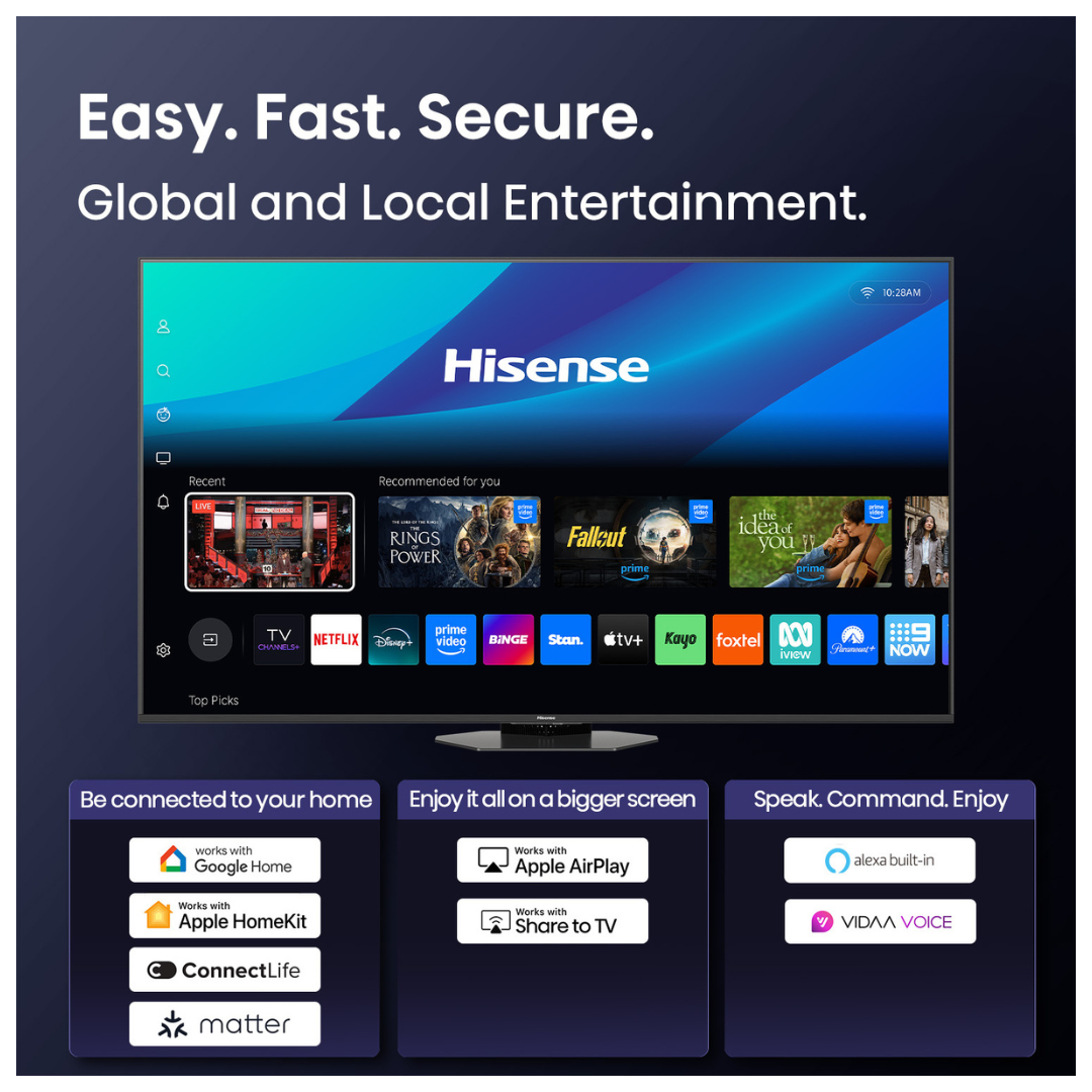 Hisense ULED MiniLED 75" U8QAU 4K QLED 165Hz Smart TV (2025)