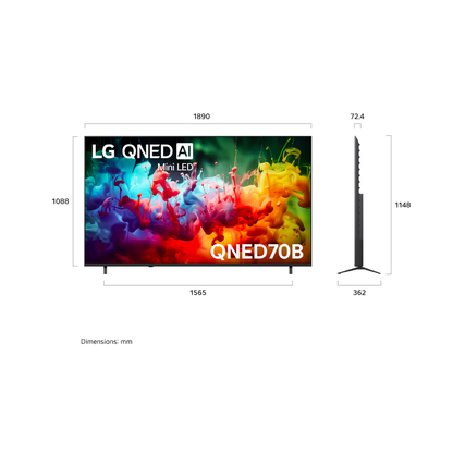 LG 85" QNED70B AI MINI LED 4K SMART TV 2026