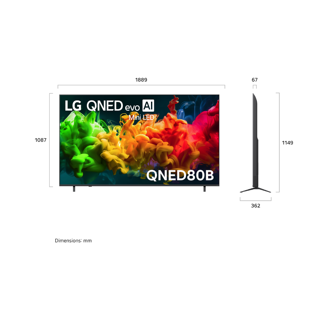 LG 85" QNED80B EVO AI MINI LED 4K SMART TV (2026)