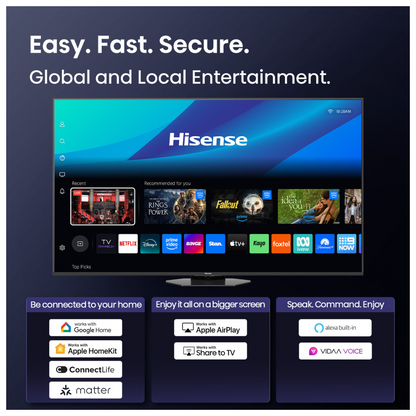 Hisense ULED MiniLED 85" U8QAU 4K QLED 165Hz Smart TV (2025)