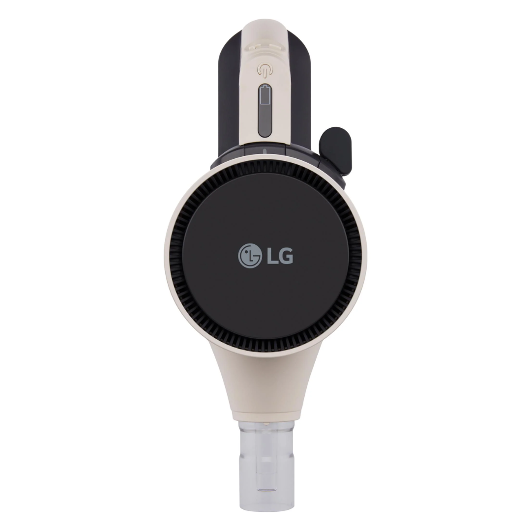 LG cordless vacuum display screen  on a white background