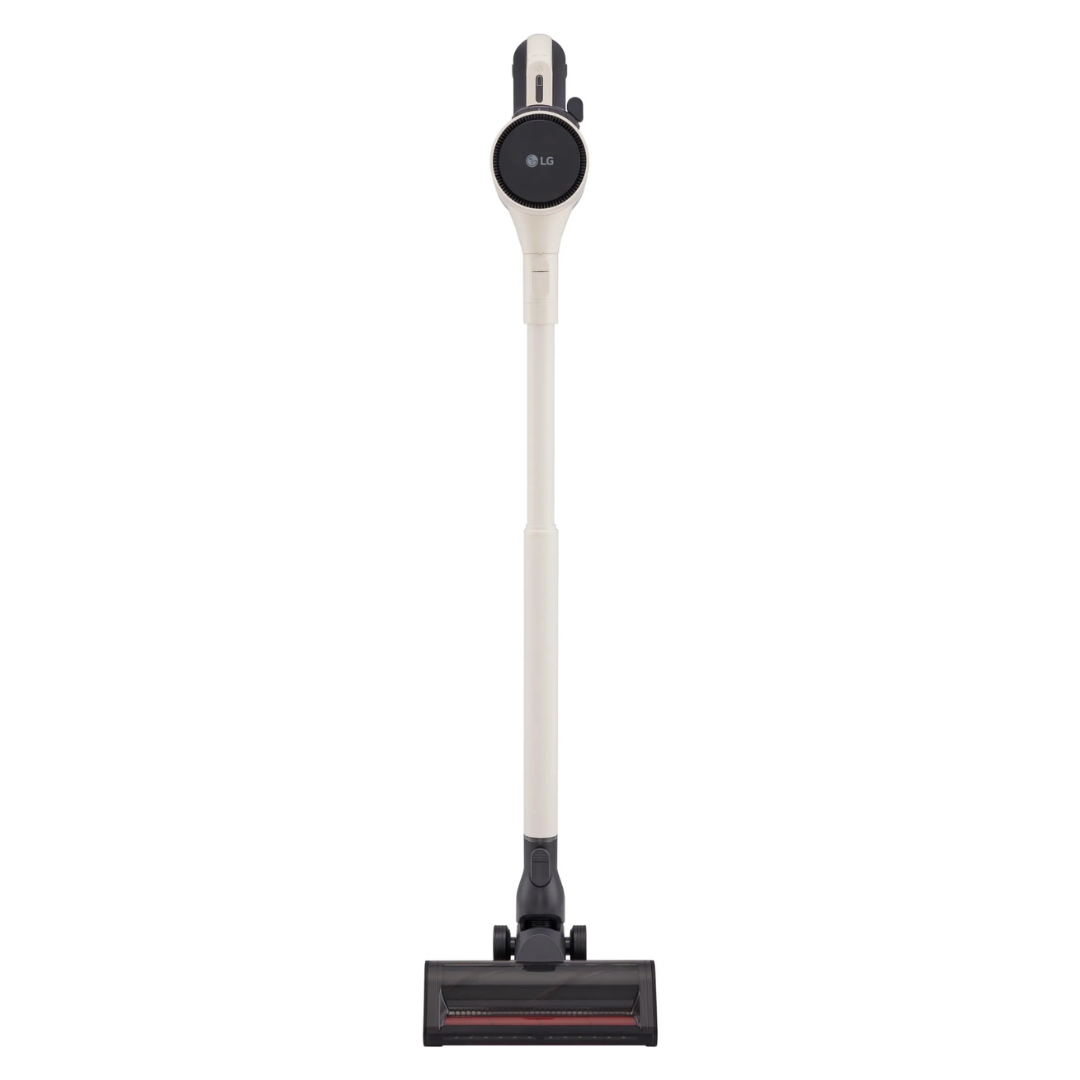 LG cordless stick vacuum cleaner on a white background