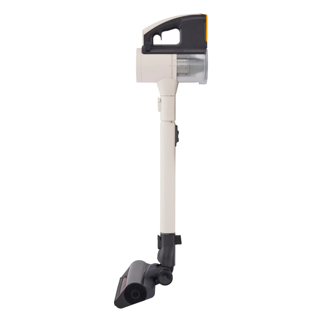 Side view of a LG handheld vacuum cleaner on a white background