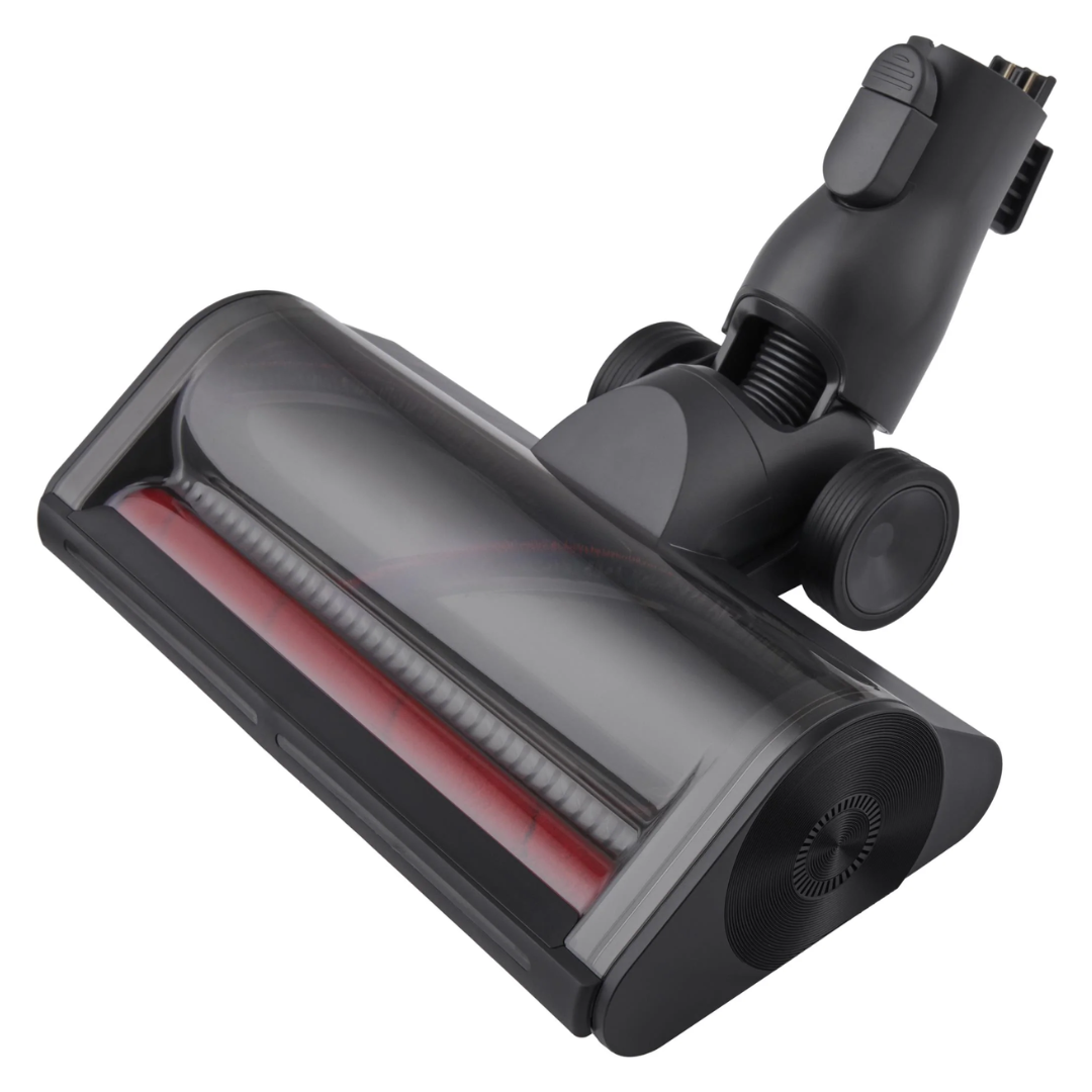 Black and red LG vacuum cleaner head on a white background