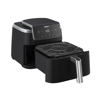 Black Ninja air fryer on a white background