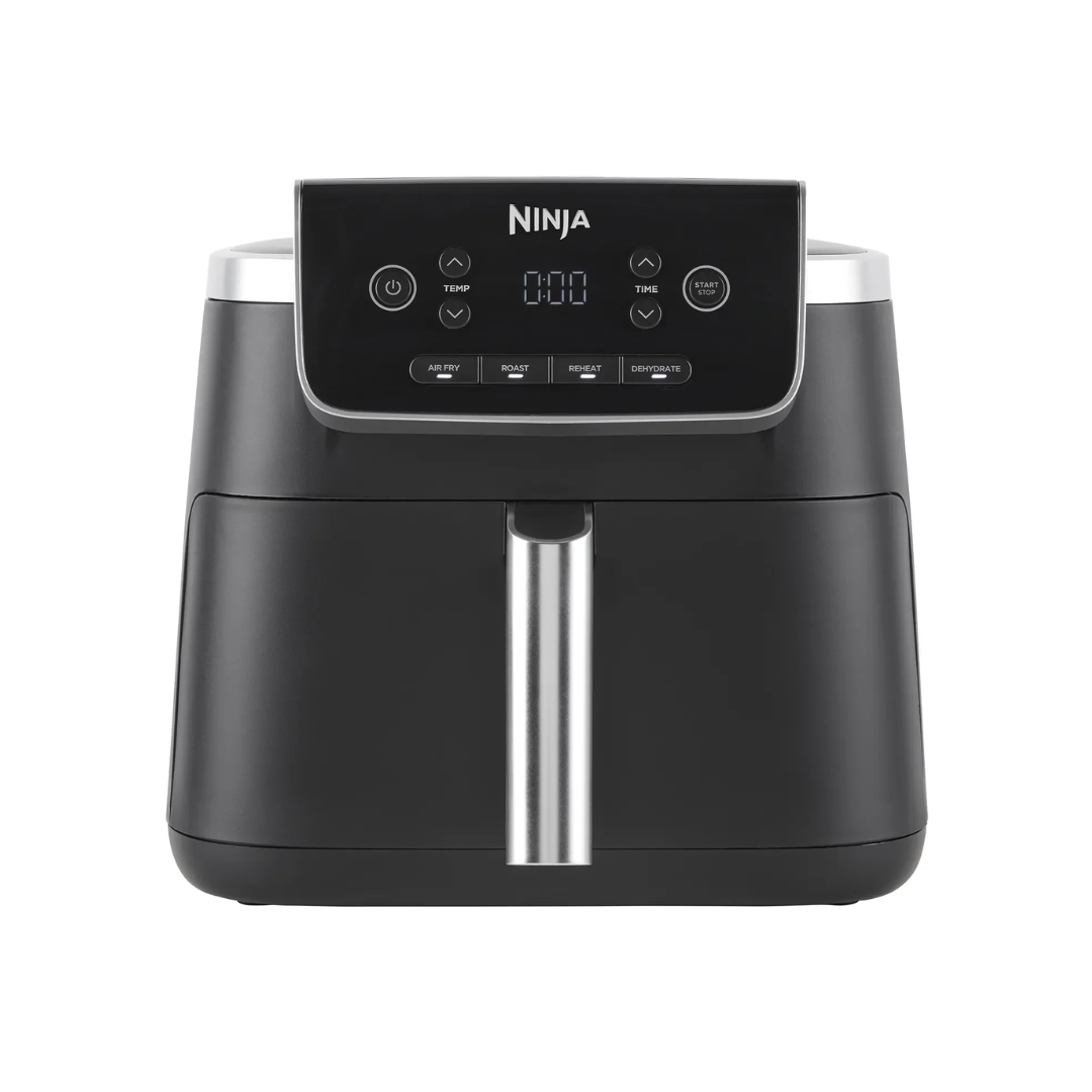 Black Ninja air fryer on a white background