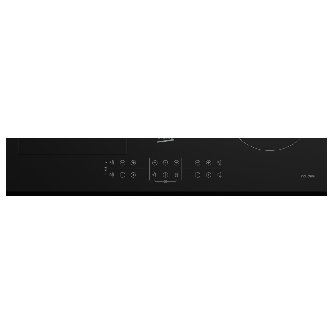 A modern Beko 60cm Induction cooktop showing it's LED controls