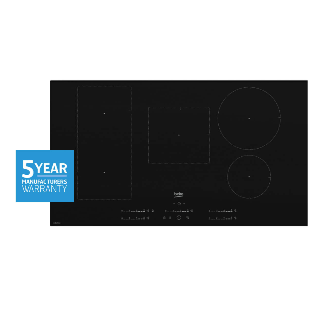 Beko 90cm 5 zone induction cooktop with a 5 year warranty call out