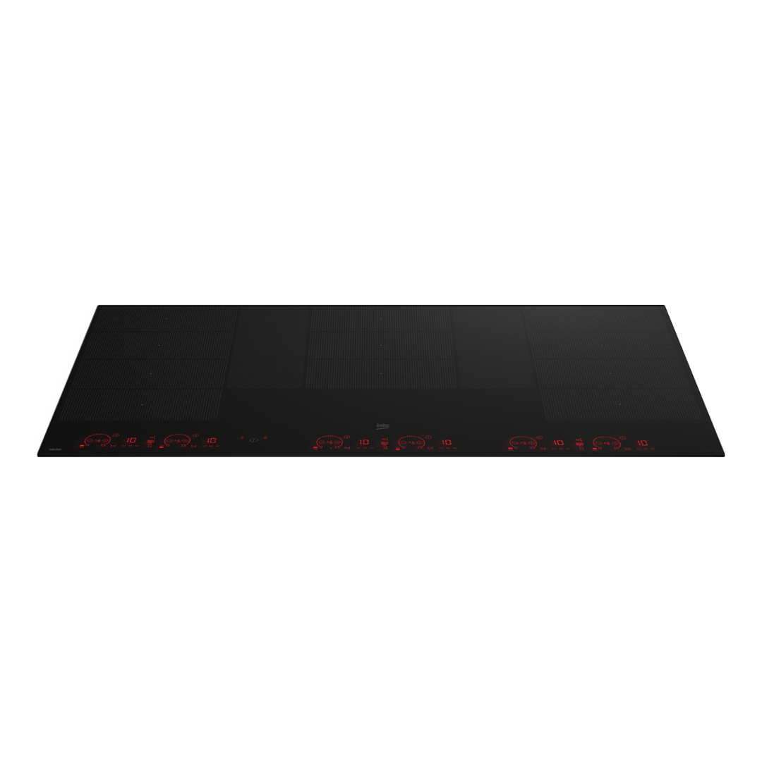 Beko 90m 6 zones Induction Cooktop with luminous controls pictured at an angle