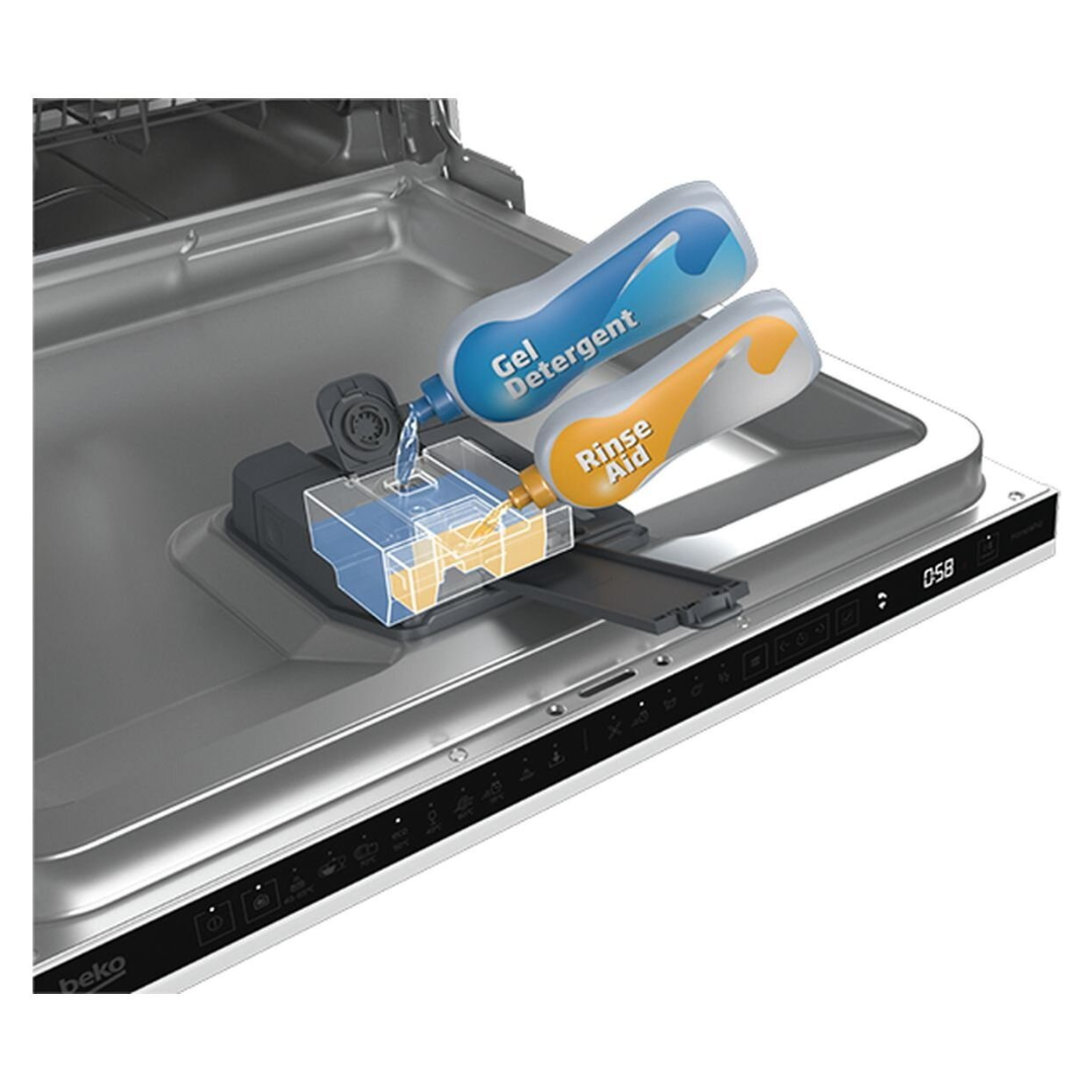 Beko 60cm 16 Place Setting Freestanding Dishwasher with Autodosing Dark Stainless