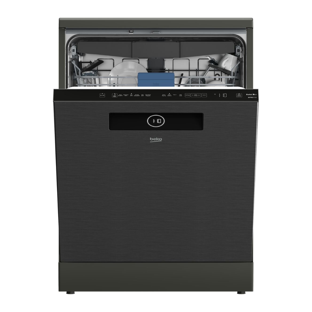 Beko 60cm 16 Place Setting Freestanding Dishwasher with Autodosing Dark Stainless