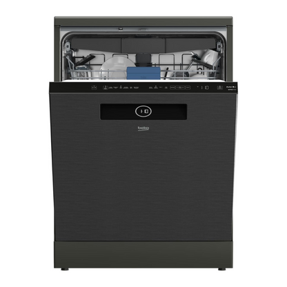 Beko 60cm 16 Place Setting Freestanding Dishwasher with Autodosing Dark Stainless