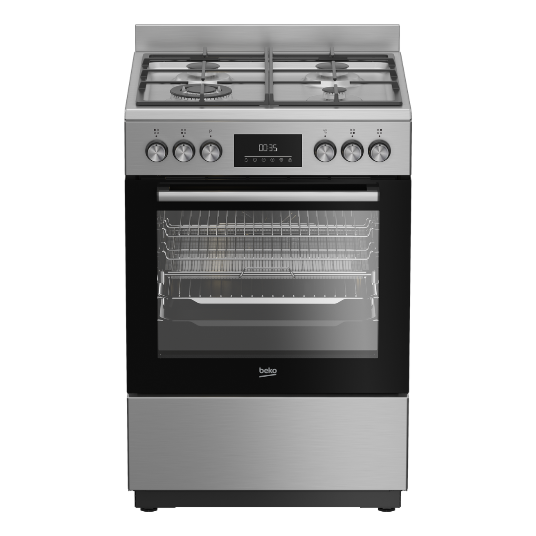 Beko 60cm Stainless Steel Freestanding Upright Cooker