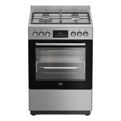 Beko 60cm Stainless Steel Freestanding Upright Cooker