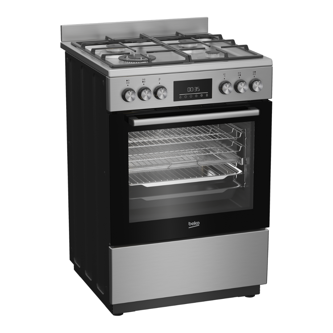 Beko 60cm Stainless Steel Freestanding Upright Cooker