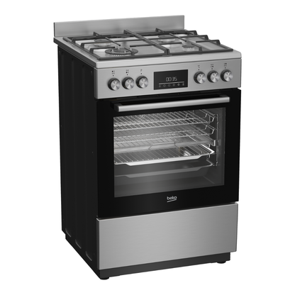 Beko 60cm Stainless Steel Freestanding Upright Cooker