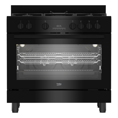 Beko 90cm Twin Fan Freestanding Oven with Ceramic Cooktop