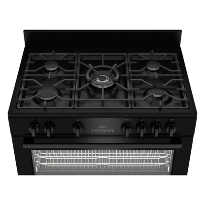 Beko 90cm Twin Fan Freestanding Oven with Ceramic Cooktop