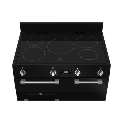 Beko 185L Multi Oven Upright Cooker in Black (Triple Cavity with Induction Cooktop)