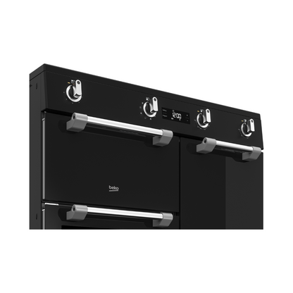 Beko 185L Multi Oven Upright Cooker in Black (Triple Cavity with Induction Cooktop)