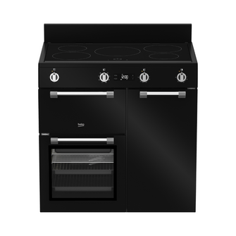 Beko 185L Multi Oven Upright Cooker in Black (Triple Cavity with Induction Cooktop)