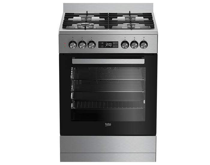 Beko 60cm Stainless Dual Fuel Upright Cooker - BFC60GMX image_1