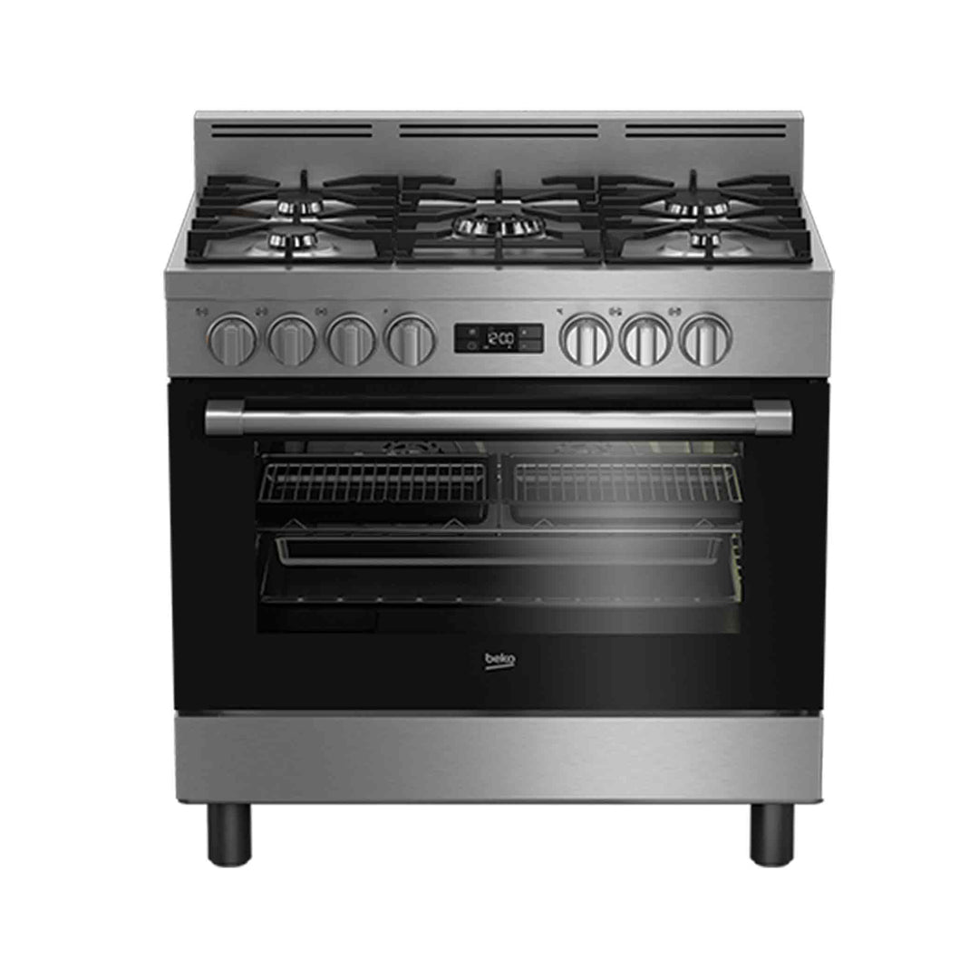 Beko 90cm Stainless Dual Fuel Freestanding Multi function Cooker - BFC916GMX1 image_1
