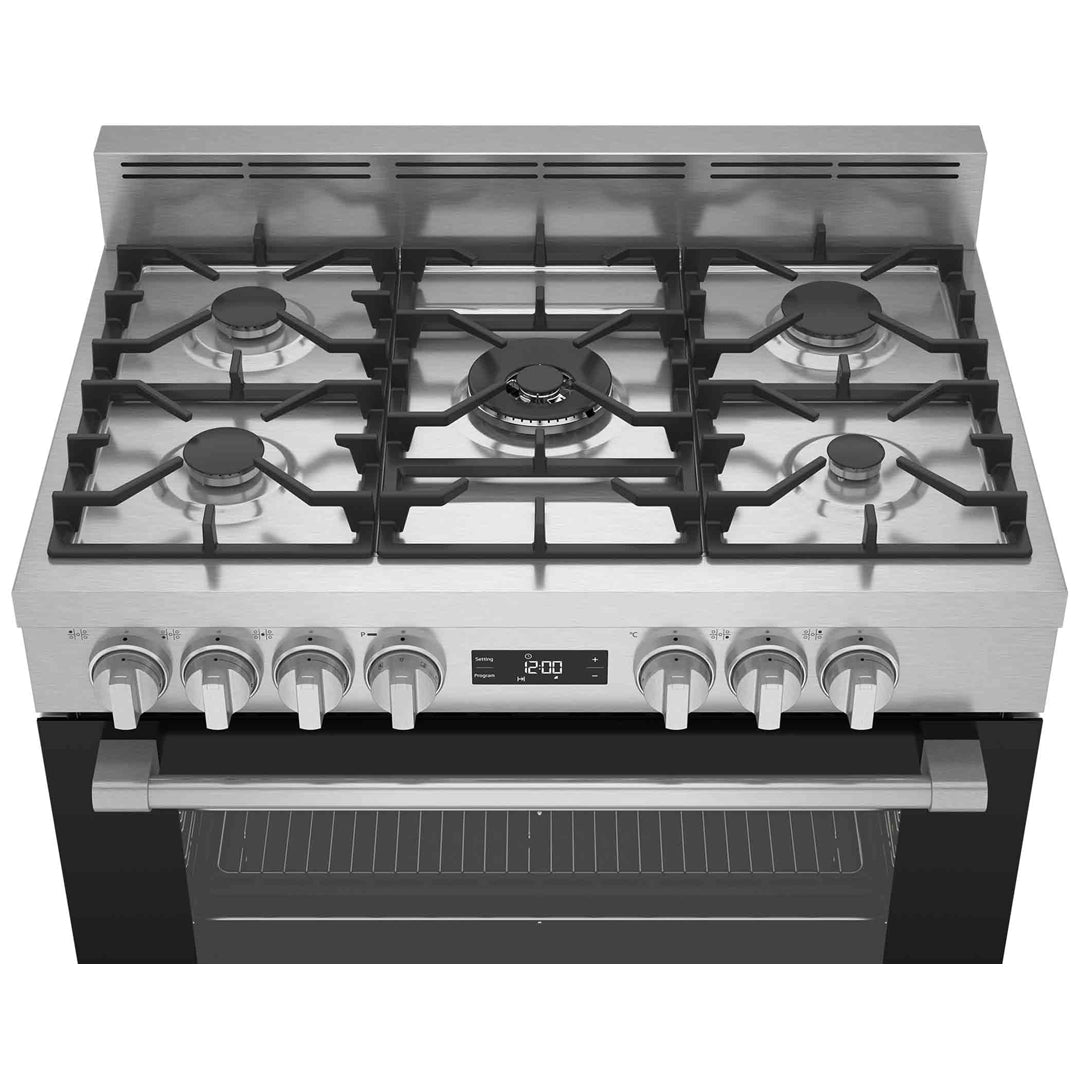 Beko 90cm Stainless Dual Fuel Freestanding Multi function Cooker - BFC916GMX1 image_3