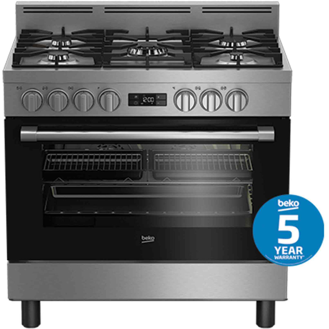 Beko 90cm Stainless Dual Fuel Freestanding Multi function Cooker - BFC916GMX1 image_2