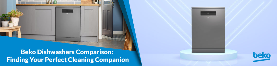 A banner for a blog comparing models of Beko dishwashers