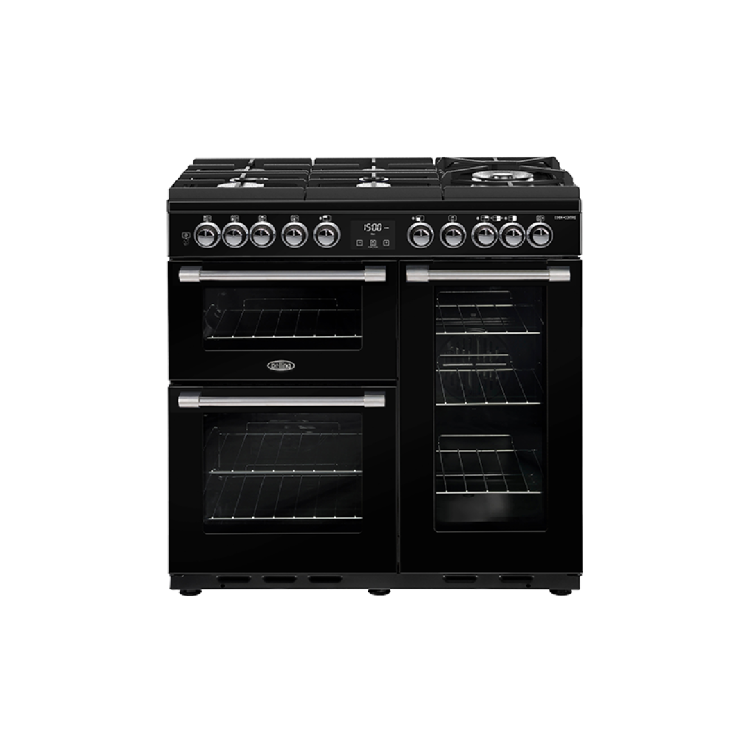 Belling Cookcentre Deluxe 90Cm Gas Through Glass Range Cooker In Black - BCC900GTGB image_1
