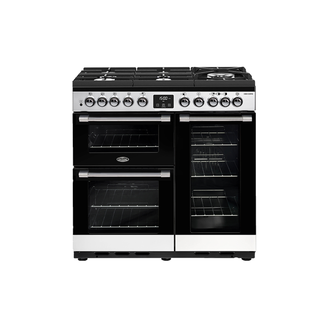 Belling Cookcentre Deluxe 90Cm Gas Through Glass Range Cooker In Stainless Steel - BCC900GTGSS image_1