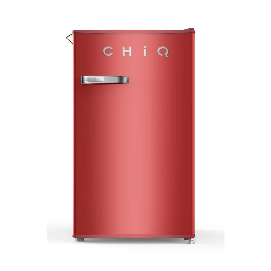 ChiQ 90L Retro Style Bar Fridge in Red