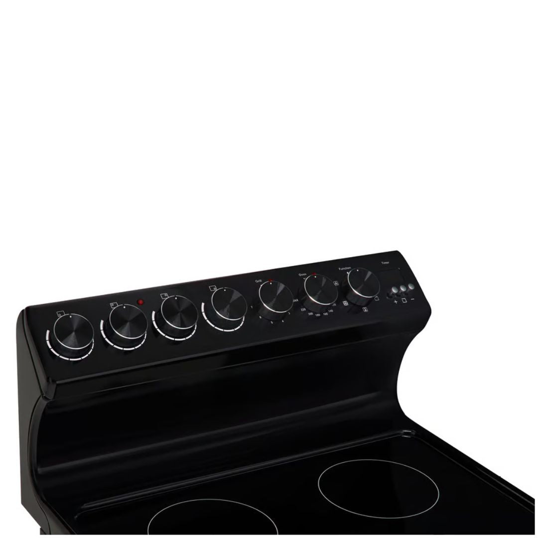 Euromaid 54cm Freestanding Electric Oven with Ceramic Cooktop in Black - EFS54RCDCB image_3