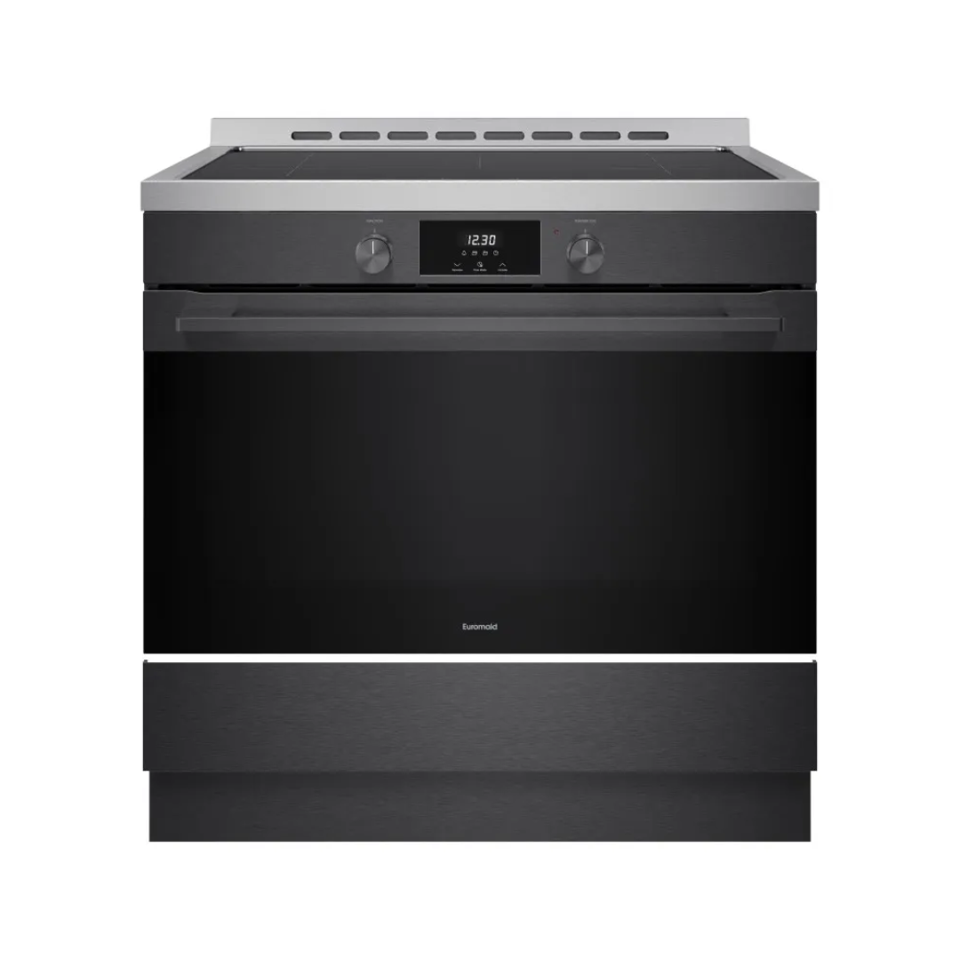 Euromaid 90cm Induction Freestanding Cooker Dark Stainless