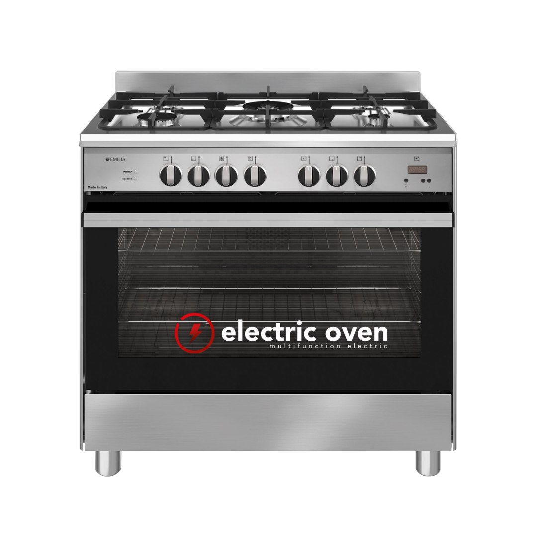 Emilia 90cm Dual Fuel Cooker Upright Cooker with Electric Oven EM965GE