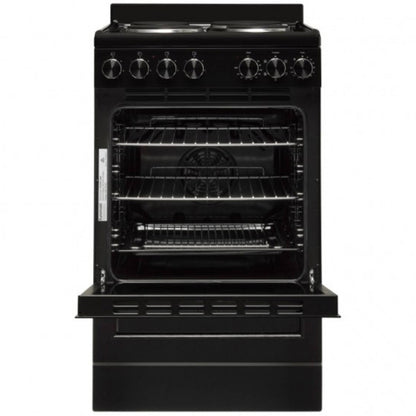 Euromaid 54cm Freestanding Electric Oven With Solid Cooktop in Black - EFS54FCSEB image_2