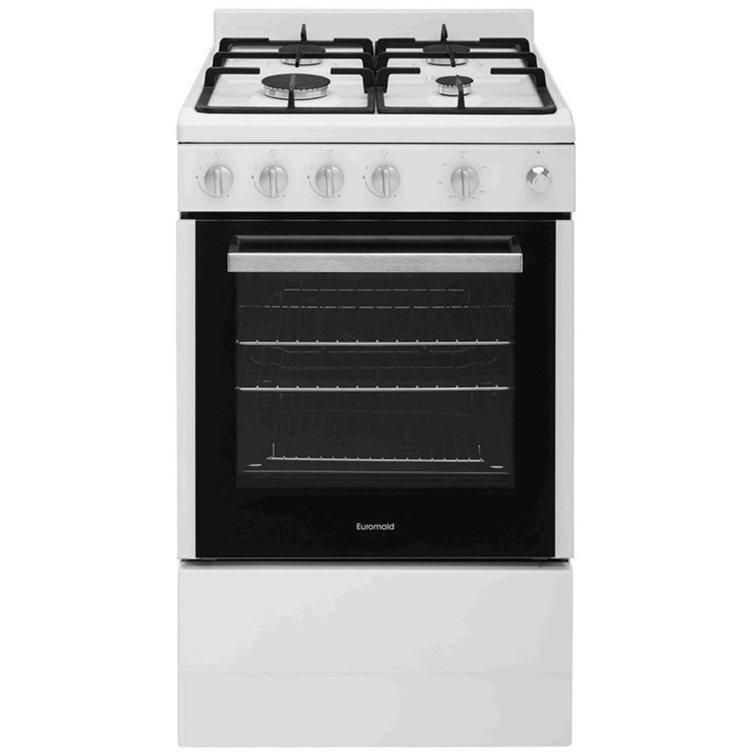 Euromaid 54cm Freestanding Gas Oven With Gas Cooktop - EFS54FCSGW image_1