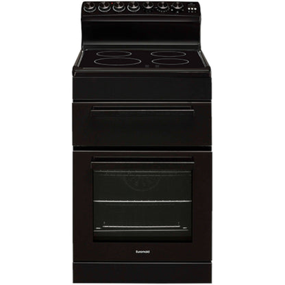 Euromaid 54cm Freestanding Electric Oven with Ceramic Cooktop in Black - EFS54RCDCB image_1