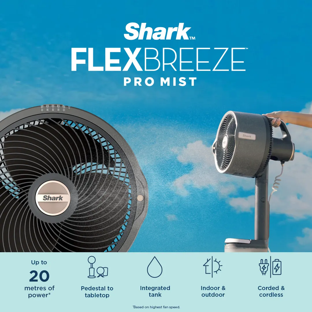 Shark FlexBreeze ProMist - Charcoal Grey