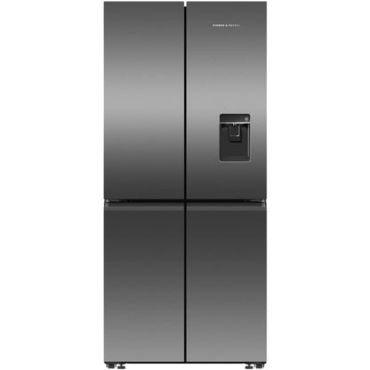 Fisher & Paykel 498L Freestanding Quad Door Refrigerator Freezer with Ice and Water in Black - RF500QNUB1 image_1