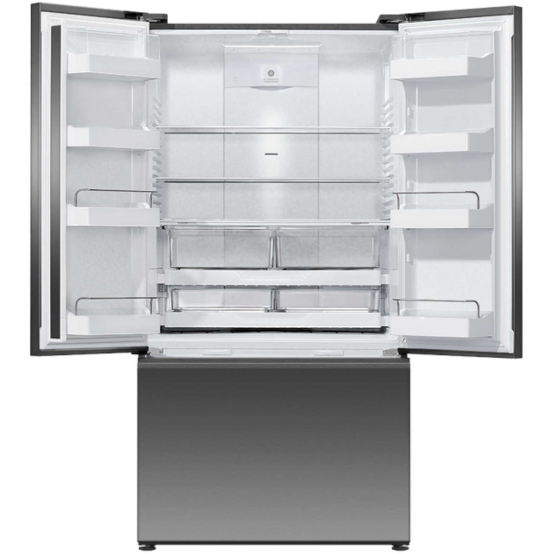Fisher & Paykel 90cm Freestanding 569L French Door Refrigerator Freezer with Ice and Water in Black - RF610ANUB5 image_2