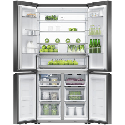 Fisher & Paykel Black Stainless Steel Quad Door Fridges 690L, Ice and Water - RF730QNUVB1 image_3