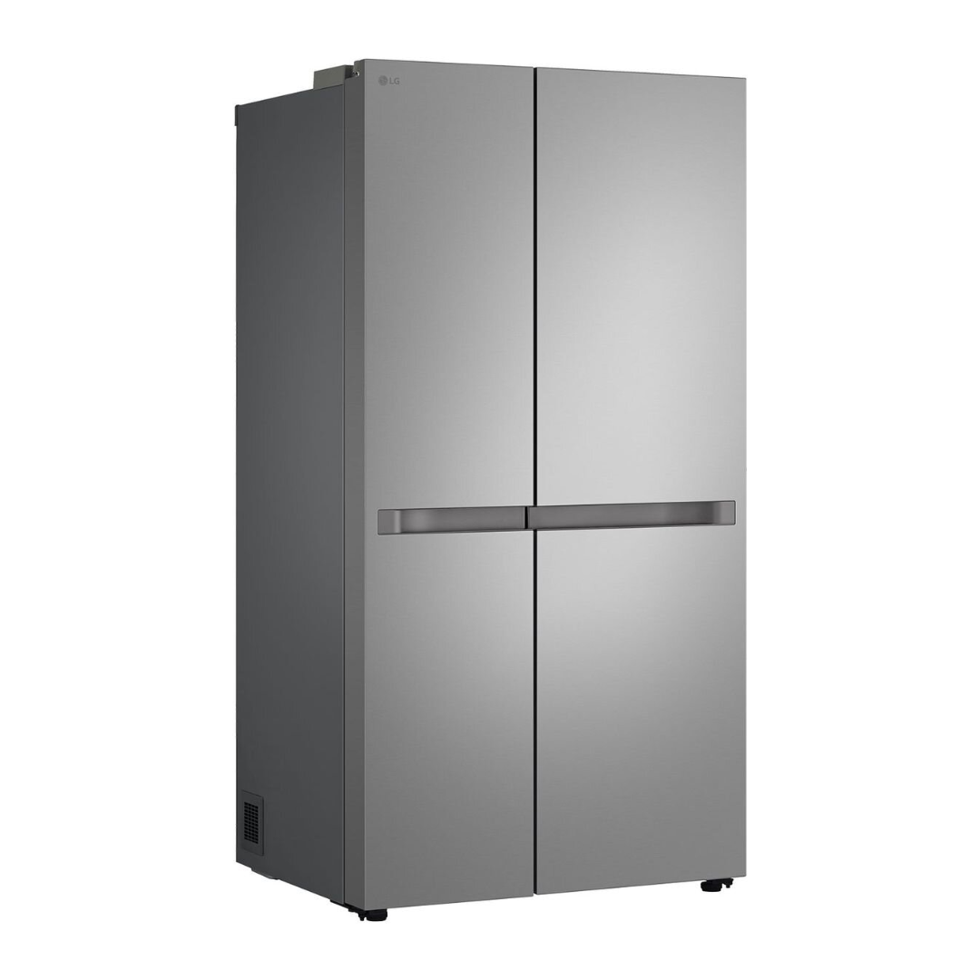 LG 664L Side by Side Fridge in a Stainless Steel Finish pictured at another angle