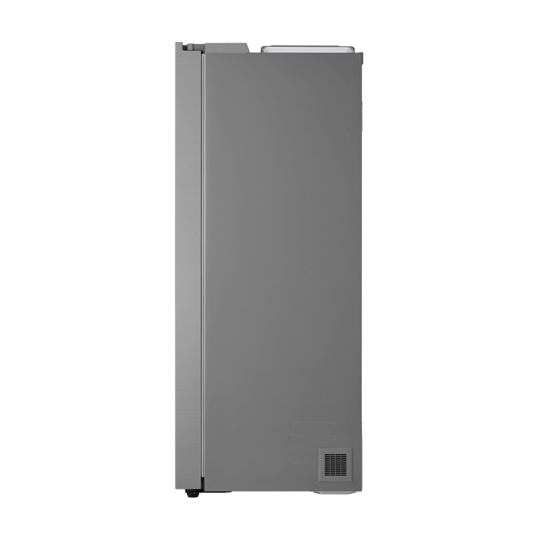 LG 664L Side by Side Fridge in a Stainless Steel Finish side view 