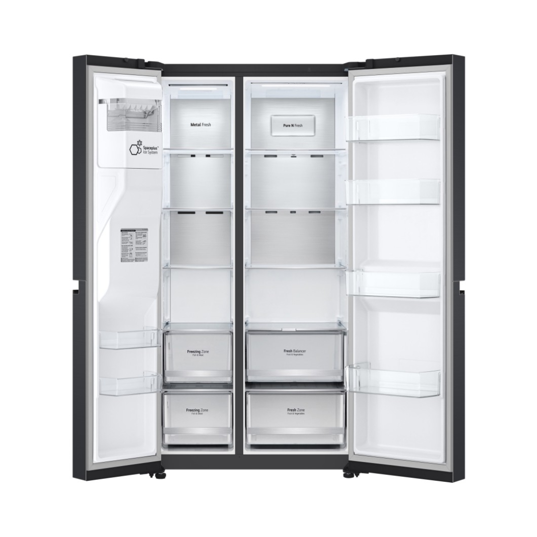 LG 635L Side by Side Fridge with Ice and Water Matte Black